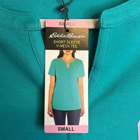 Eddie Bauer short sleeve V-neck tee. Size small brand new with tags. - Picture 9 of 12